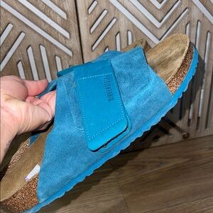Birkenstock Turquoise Suede Slip-Ons